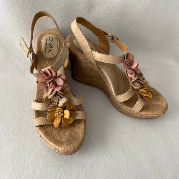 Born Concept Size 9M/W Cork Wedge Open Toe Sandals - Picture 3 of 16